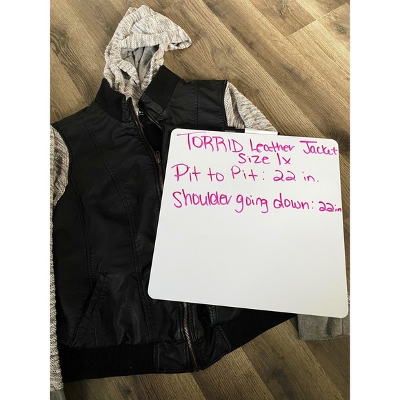 TORRID Black Hooded Leather Jacket - Picture 11 of 11